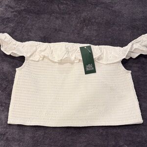 Wild Fable White Off-Shoulder Crop Top